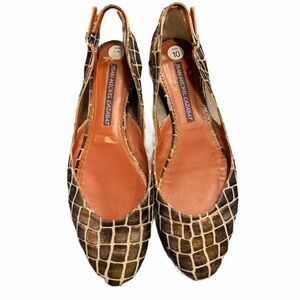 JEAN MICHEL CAZABAT Metallic Giraffe Print Flats